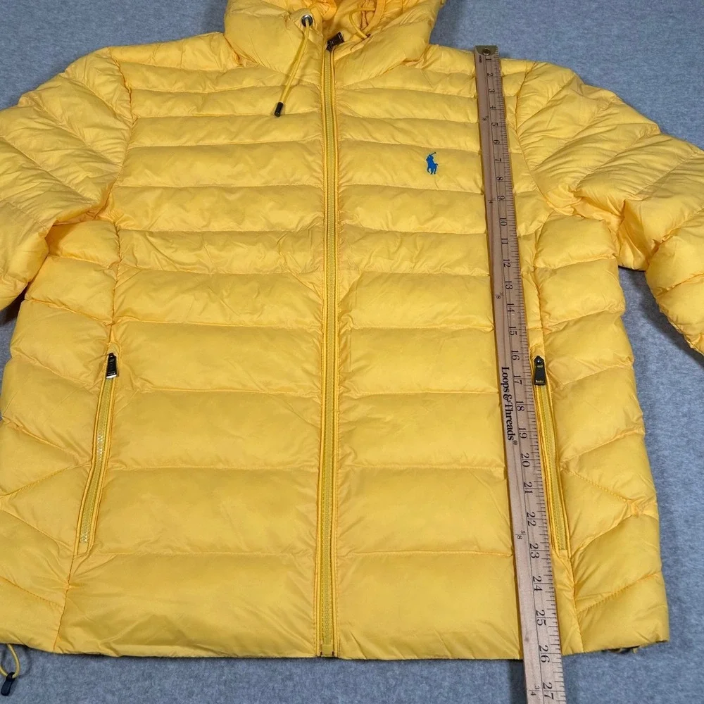 Polo Ralph Lauren Recycled‎ Nylon-terra Hood Coat Mens Medium Yellow Packable